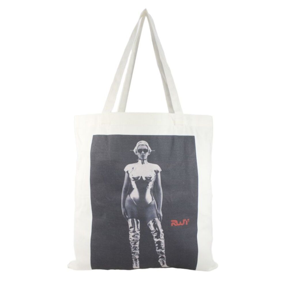 Designer Womens Renaissance World Tour Canvas Graphic Print Tote Bag Handbag Whi